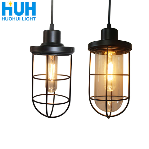 Lampe suspendue en fer au Style industriel Vintage, luminaire d'intérieur, luminaire d'intérieur, idéal pour un Loft, une chambre à coucher, une chambre à coucher, ampoules E27 ► Photo 1/1