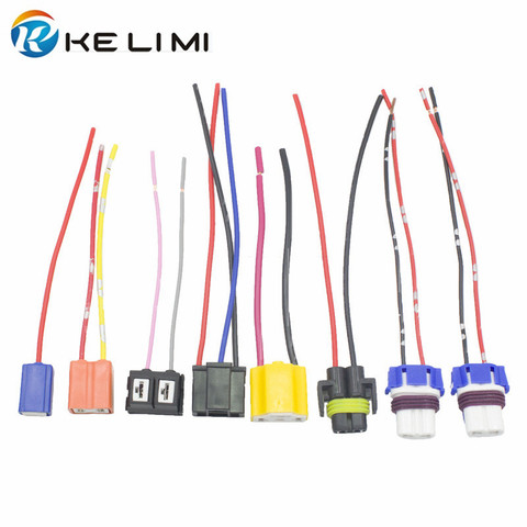 KELIMI H1 H4 H7 H8 H11 9005 HB3 9006 HB4 LED ampoule en céramique plug socket adaptateur connecteur câble d'extension ► Photo 1/6