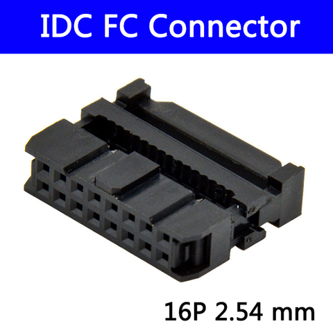 Adaptateur de connecteur rectangulaire, 100mm IDC femelle FC 16P 16 broches 2*8 câble ruban 2.54mm 1.27 pièces ► Photo 1/1