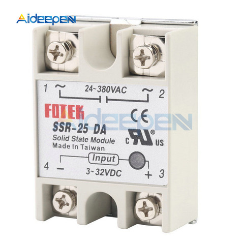 Relais à semi-conducteurs SSR-10DA SSR-25DA SSR-40DA SSR-50DA, 3-32V DC à 24-380V AC SSR 10DA 25DA 40DA 50DA ► Photo 1/6