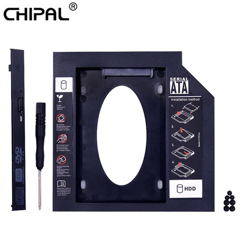 CHIPAL – caddie pour disque dur SATA 3.0, 9.5mm, 2.5 pouces, 10 pièces, universel, boîtier pour ordinateur portable, Optibay, CD-Rom ► Photo 1/6