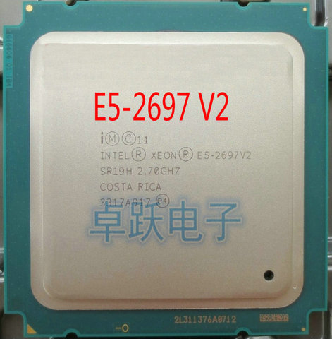 Intel xeon E5-2697V2 2.7GHz 30M QPI 8GT/s LGA 2011 SR19H C2 E5-2697 v2 processeur d'unité centrale 100% fonctionnement normal ► Photo 1/1