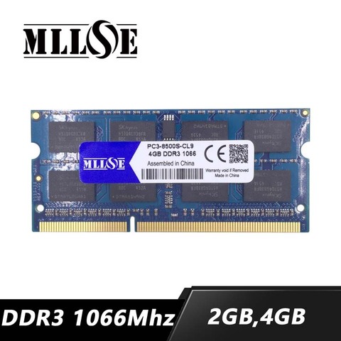 MLLSE-mémoire ddr3, 4 go, 2 go, 8 go, 1066Mhz, pc3-8500 Mhz, 4 go de ram ddr3, 2 go, 1066 pc3, 8500 notebook, 4 go, 4g 1066 ► Photo 1/3