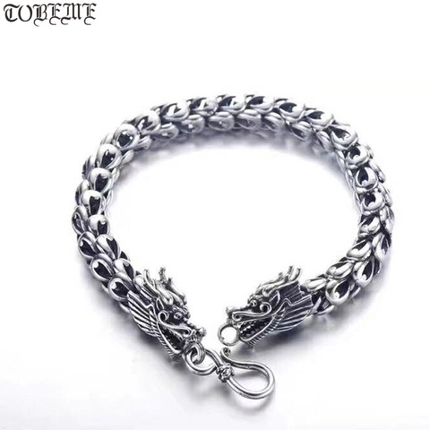 Bracelet Dragon Vintage en argent Sterling 100% fait à la main pour homme, 925, chaîne en argent pur, bijoux cadeau ► Photo 1/1