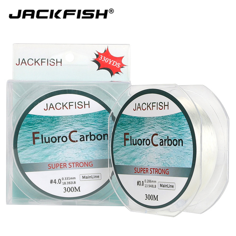JACKFISH 300M ligne de pêche fluorocarbone 4-32LB ligne de Leader en Fiber de carbone ligne de pêche à la mouche pesca ► Photo 1/5
