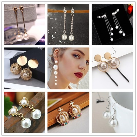 Boucles d'oreilles géométriques pour femmes, nouveau Design de marque, couleur or, sauvage, accessoire élégant avec perles, personnalité ► Photo 1/6