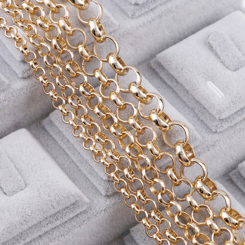 5 6 7 8 10mm lien ouvert aluminium Rolo chaînes boucle lien métal pour accessoires Bracelet collier câble bijoux à bricoler soi-même résultats ► Photo 1/6