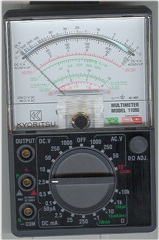 KYORITSU – multimètre analogique 1109S avec boîtier, DC 0.1/0.5/2.5/10/50/250/1000V, AC 10/50/250/1000V ► Photo 1/1