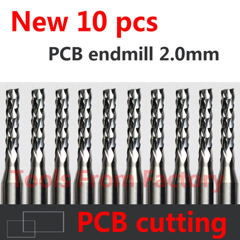 10 pièces carbure PCB CNC peu de gravure fin fraise coupe forage trou fraise 2.0mm diamètre # ST3.2.10 ► Photo 1/2