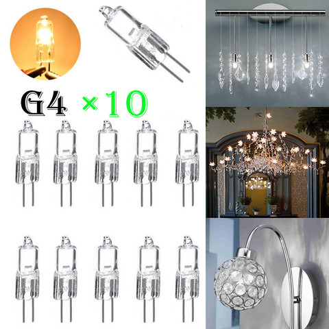 Lampe halogène dans les capsules G4, 10 pièces, ampoule blanche chaude haute luminosité, luminaire décoratif, 12V, 5W, 10W, 20W, 35W ► Photo 1/6