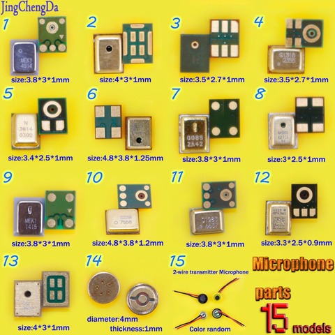 15 modèles micros haut-parleur micro intérieur pièces de réparation pour iPhone pour Xiaomi Electret condensateur micro 4*2mm pour téléphone PC MP3 MP4 ► Photo 1/2