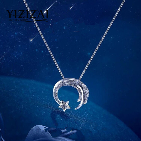 YIZIZAI mode argenterie météore avec Zircon cubique pendentif collier femmes collier filles chanceux cadeau bijoux ► Photo 1/6