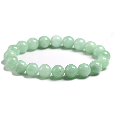 Bracelet à perles rondes en Jade naturel AAA 100%, bijoux en pierres précieuses, accessoire fait à la main, pour femmes, cadeau, brins ► Photo 1/6