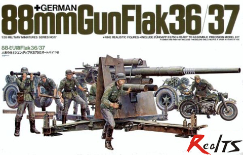 RealTS TAMIYA modèle 1/35 échelle militaire modèles #35017 allemand 88mm pistolet Flak 36/37 ► Photo 1/1