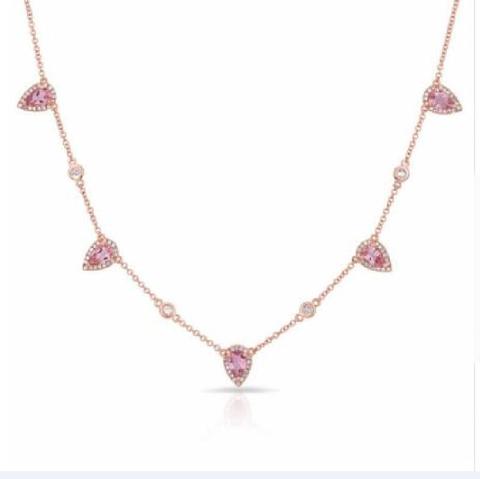 Collier avec pierre rose, style bohémien, pour femme, bijou élégant, cadeau élégant, à la mode, nouvelle collection ► Photo 1/6