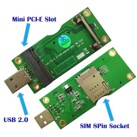 Mini emplacement de carte PCI-E sans fil de haute qualité vers adaptateur USB avec SIM 8Pin pour Module WWAN/LTE ► Photo 1/6