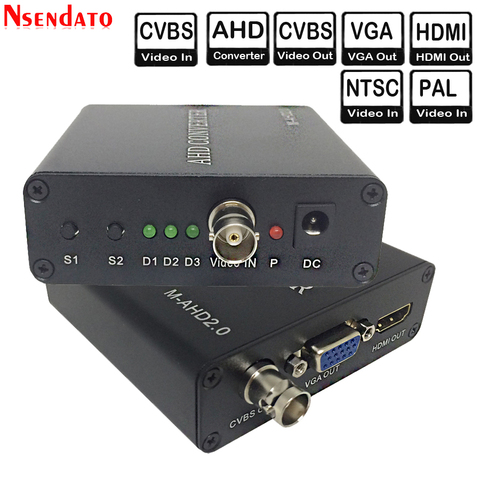 720/1080P 5MP 2MP Full HD AHD signal vers HDMI/VGA/CVBS adaptateur de convertisseur de signal pour caméra de vidéosurveillance vidéo convertir avec HDCP NTSC PAL ► Photo 1/6