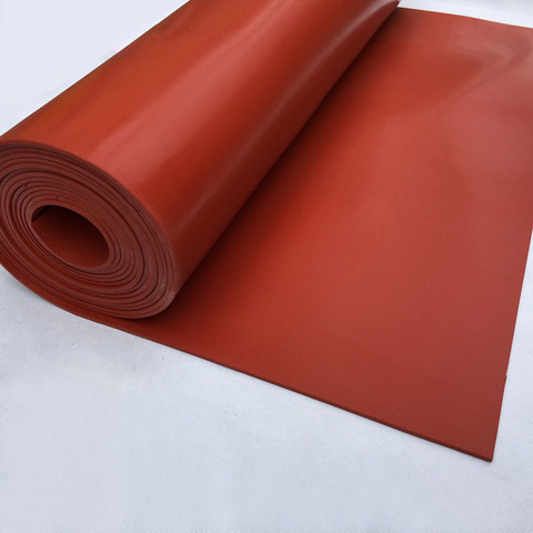 Feuille de caoutchouc Silicone épaisseur 1 1.5 2 3 4 mm épaisseur/500x500mm largeur tapis de feuille mince, couleur rouge ► Photo 1/1