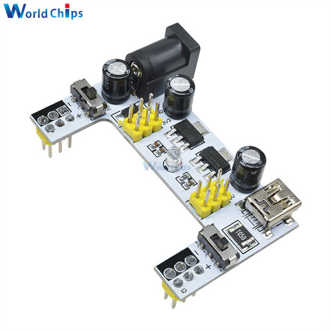 MB102 MB-102 Mini Interface USB platine de prototypage Module d'alimentation pour Arduino blanc DC 7-12 V 2 canaux carte nouveauté ► Photo 1/1