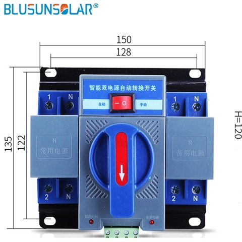 1 pec 2 P 10A/16A/25A 32A 40A 50A 63A 230 V Micro disjoncteur double interrupteur de transfert automatique/commutateur de transfert automatique ► Photo 1/6