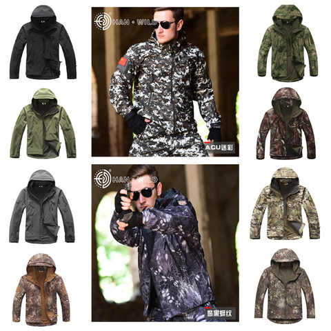 Veste tactique Camouflage d'extérieur pour homme, vêtement imperméable et coupe-vent, Softshell V 4.0 ► Photo 1/6