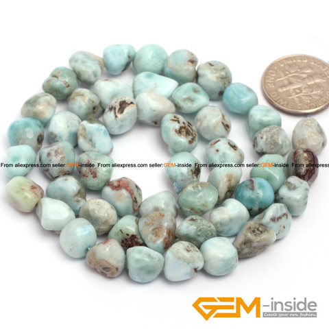 Larimar: perles Larimar en forme de pomme de terre et de copeaux de forme libre perles en pierre naturelle bricolage perles en vrac pour la fabrication de bracelets brin 15 