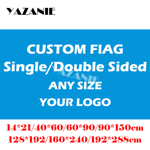 YAZANIE-Logo Design personnalisé | Drapeau volant de Sport grande entreprise, coupe du monde, 60*90cm/90x150cm/120*180cm/160 cm, bannières personnalisées ► Photo 1/6