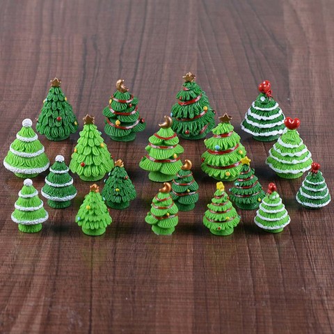 Figurine Miniature arbre de noël Style aléatoire, 1 pièce, Mini noël pour Kawaii, bricolage, ornements de jardin féerique, cadeau artisanal en résine ► Photo 1/5