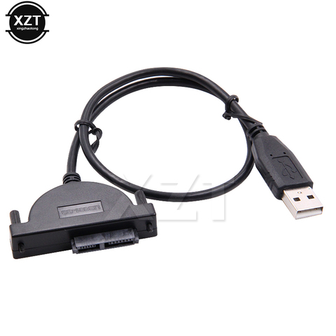 Adaptateur USB 2.0 à Mini Sata II 7 + 6 13 broches, pour ordinateur portable CD/DVD ROM, câble de conversion fin, vis de style stable, 1 pièces ► Photo 1/5