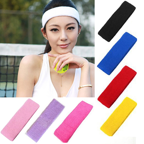 1Pc femmes/hommes coton bandeau bandeau Sport Yoga gymnastique course extensible cheveux bandeau cyclisme large tête prévenir la sueur bandeau ► Photo 1/6