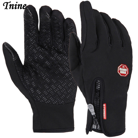 Tnine Haute Qualité Unisexe Polaire Coupe-Vent D'hiver Gants Écran Tactile Gants pour SmartPhone Par Temps Froid Imperméable/Coupe-Vent ► Photo 1/6