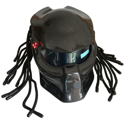 2022 Masei nouveau 4 couleur noir brillant camouflage prédateurs casque masque en fibre de carbone moto rcycle crâne casque complet moto casque ► Photo 1/6