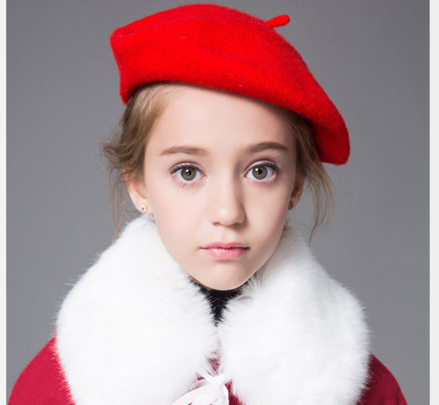 Béret en laine pour enfants, chapeau chaud, adapté au printemps et hiver, collection automne/hiver ► Photo 1/6