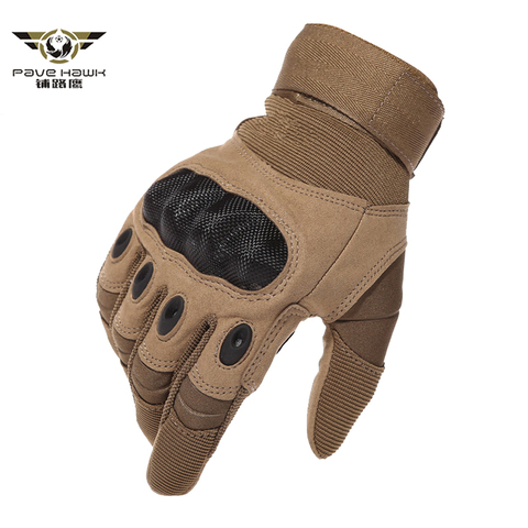 Gants tactiques pour hommes, coque de Protection en cuir, doigts complets, vêtements militaires de Combat, gants de jointure durs pour écran tactile ► Photo 1/6