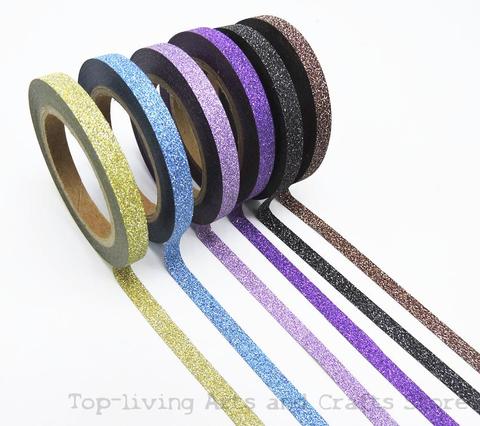 (6 pcs/ensemble) Glitter Washi Bande Ensemble Japonais Papeterie Scrapbooking Décoratif Bandes Ruban Adhésif Qualité ► Photo 1/5