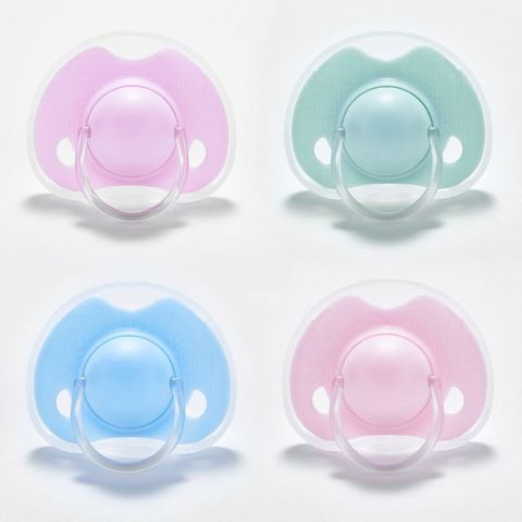 Sucette pour bébé en Silicone, bonne qualité, nouveau-né, garçons et filles, tétines factices à tête ronde plate ► Photo 1/6