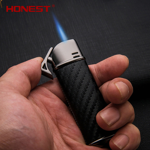 Derme coupe-vent gaz briquet Butane métal droit torche briquet créatif essence briquet Gadgets pour hommes allume-cigare ► Photo 1/1