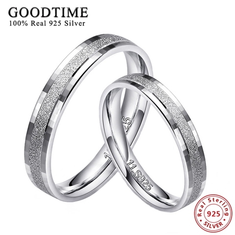 1 pièces 925 argent anneaux pour hommes femmes 100% réel 925 argent Sterling Top qualité givré flocons anneau Couple bijoux bague ► Photo 1/6