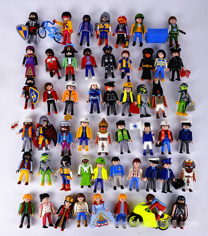 5 pièces Playmobil Figurines Fille Enfant Mini figurine jouets 3CM 5CM 7CM Playmobil chevaliers soldats Figurines militaires ► Photo 1/6