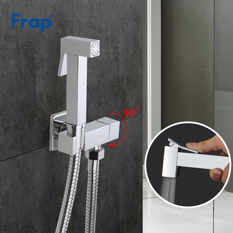 FRAP – mélangeur de robinet de bidet chromé avec pulvérisateur à main, salle de bains en laiton, toilette, douche en mousseline, robinet propre, douche hygiénique ► Photo 1/6