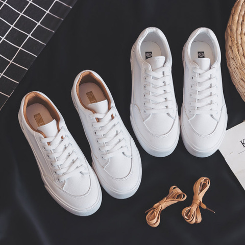 Baskets blanches à plateforme vulcanisée pour femmes, chaussures de printemps à la mode, décontractées et plates, confortables ► Photo 1/6