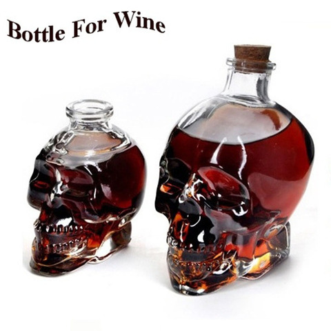 Bouteille de crâne en verre, classique, 180ML/350ML, contenant pour Halloween, Vodka/vin ► Photo 1/6