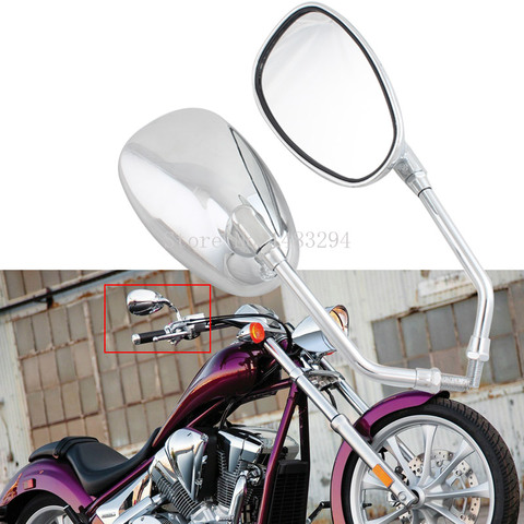 Rétroviseur chromé 10MM, miroir latéral adapté à la Suzuki M109R C109 C50 GSR VZR Kawasaki Vulcan VN Honda Shadow VT400/700 ► Photo 1/1