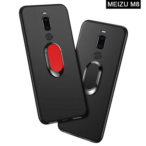 Meizu – coque de téléphone M8 de 4 go 64 go, étui de luxe en plastique noir souple de 5.7 pouces avec anneau de doigt en métal ► Photo 1/6