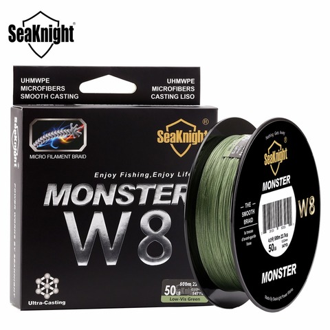 SeaKnight W8 ligne de pêche tressée 500M 8 fils 15 20 30 40 50 80 100LB PE ligne Multifilament pêche ► Photo 1/6