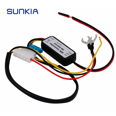 SUNKIA DRL contrôleur Auto voiture LED diurne lumière relais harnais variateur On/Off 12-18V antibrouillard contrôleur ► Photo 1/5