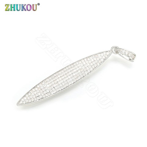 ZHUKOU – petit pendentif en forme de feuilles d'automne 10x68mm, style coréen, breloques en cristal en métal pour accessoires de bijoux modèle: VD410 ► Photo 1/6