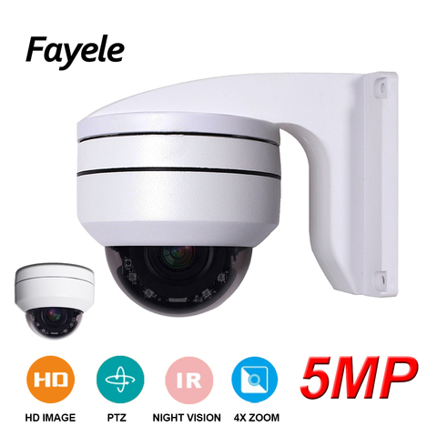 MINI caméra de surveillance dôme PTZ IP H.265 5MP, 5 mégapixels, dispositif de sécurité sans fil, avec fonction Pan/Tilt, ONVIF IR 50M, ZOOM x4 IR, contrôle par téléphone P2P ► Photo 1/6