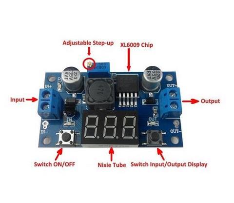 Module Booster XL6009 4A Module d'alimentation réglable avec affichage de voltmètre 400K ► Photo 1/1