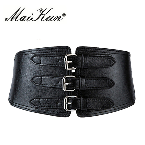 Maikun Large Ceintures pour Femmes Ceinture PU Ceinture En Cuir Corset Designer Marque Ceinture ► Photo 1/6